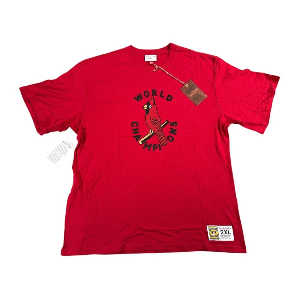 Mitchell & Ness St Louis Cardinals World Champions T Shirt Mens 2XL Red MLB Tee